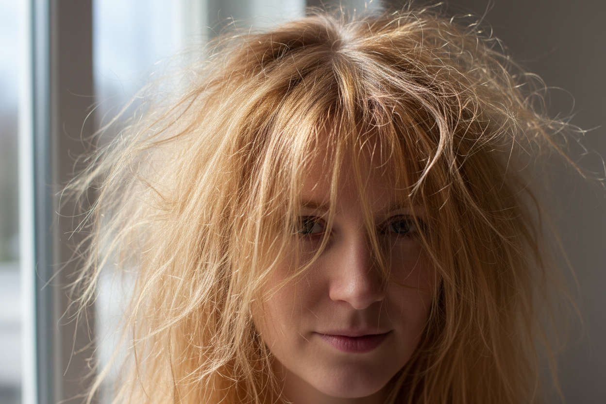 DONNA CON CAPELLI SECCHI