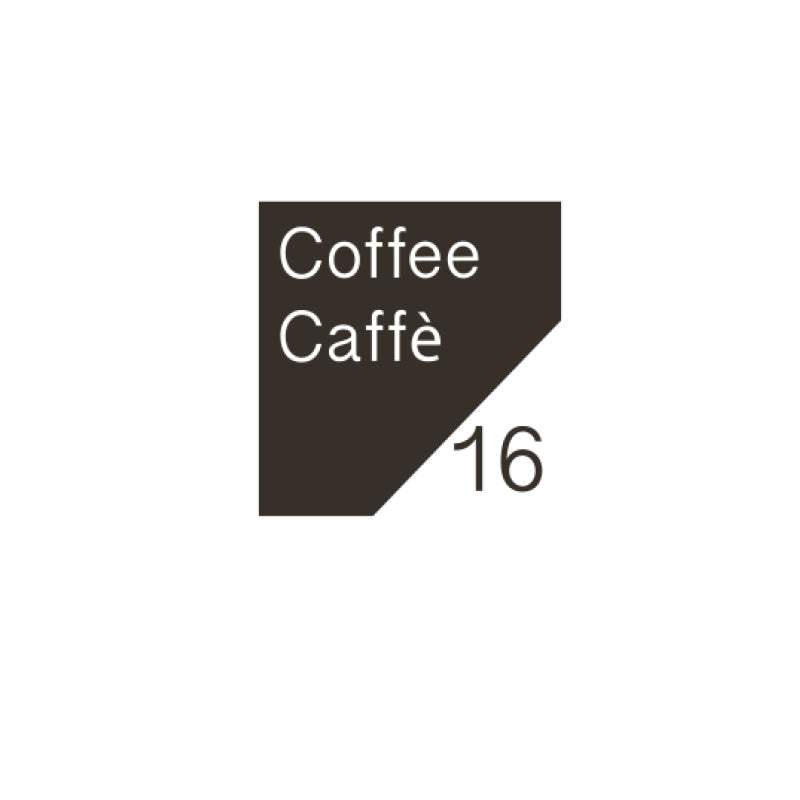 Riquadro di colore caffe' con il nome del colore di riferimento e numero collegato.