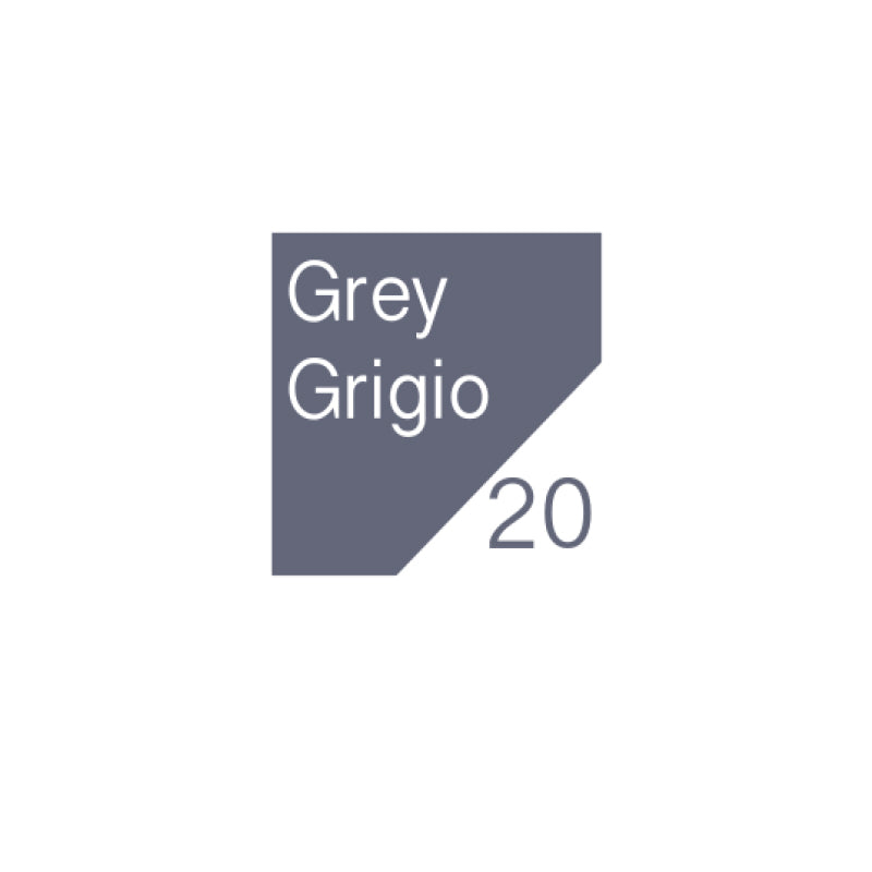 Riquadro di colore grigio con il nome del colore di riferimento e numero collegato.