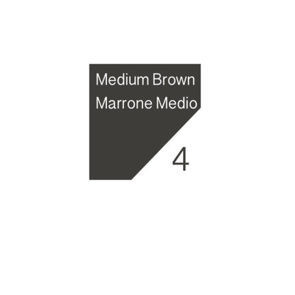 Riquadro di colore marrone medio con il nome del colore di riferimento e numero collegato.