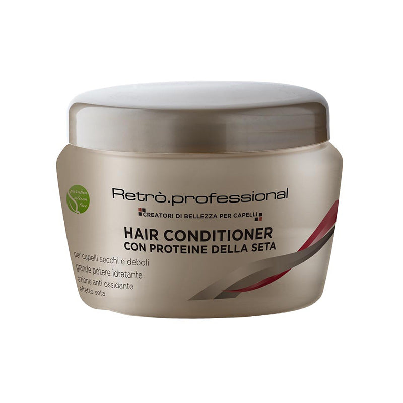 Maschera per capelli secchi e sfibrati con proteine della seta.